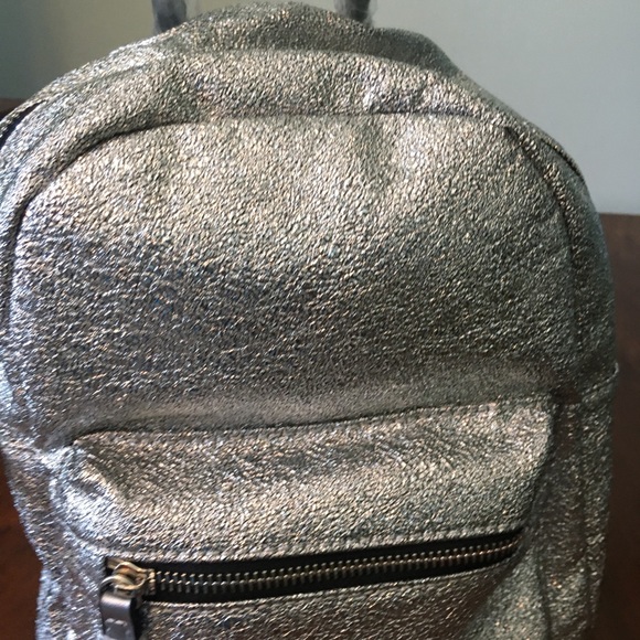 🌿Shimmery Silver mini backpack 🌿 - Picture 2 of 6